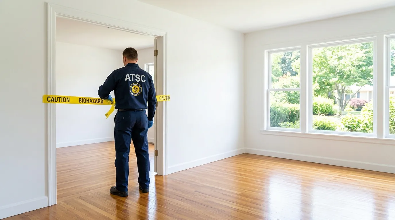 Certified biohazard cleanup crew performing Decomposition Cleanup in Seaside